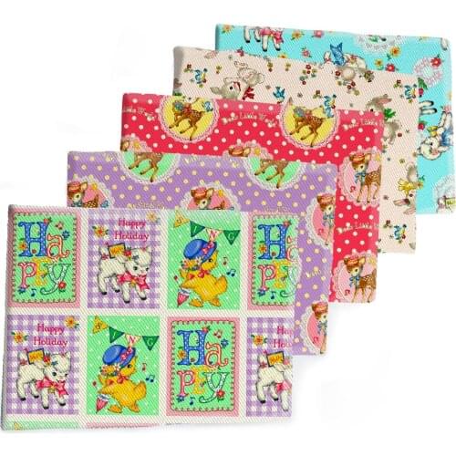 Fabric Cartoon TV Animals Printed Polyester Cotton Twill Fabric Patchwor Printed 50*145CM