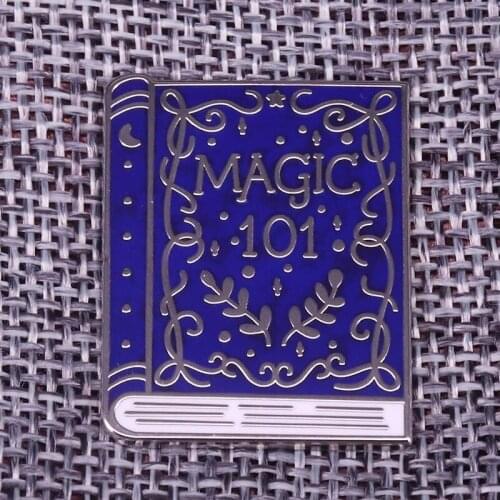 Magic 101 enamel pin spell book brooch bookworm gift