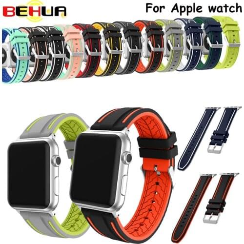 High quality Watch Bracelet Silicone Sports Band for Apple Watch Strap 38mm 42mm watch band for iwatch Series 1 and Series 2