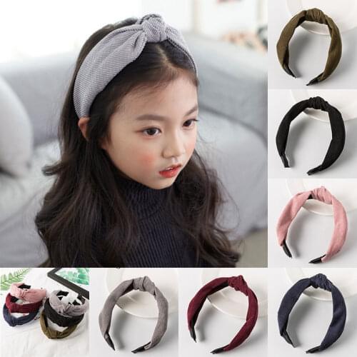 Boutique Hair Accessories Womens Corduroy Middle Knotted Wide Side Headband Fashion Wild Headband Wash Sports Hair Band