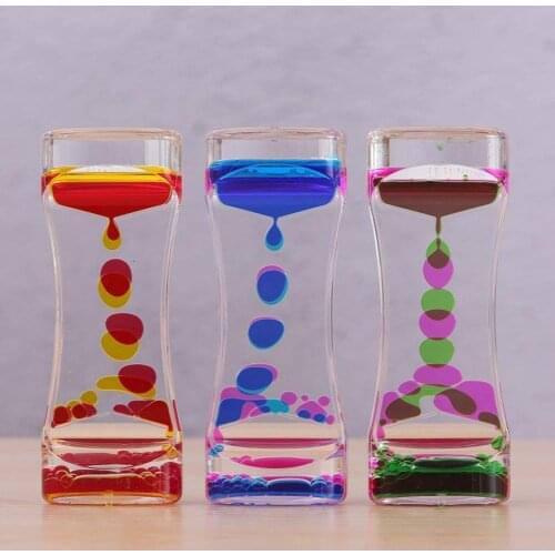 Liquid Timer visual sensory toy autism sedation special Hourglasses Liquid Motion needs Oil Floating Glass Visual Timer