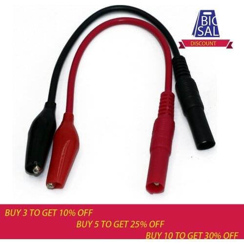 1pcs Alligator/Crocodile Probe Test Leads Clip Pin to Banana Plug Cable for VC99 & Digital Multimeter (L:20cm)