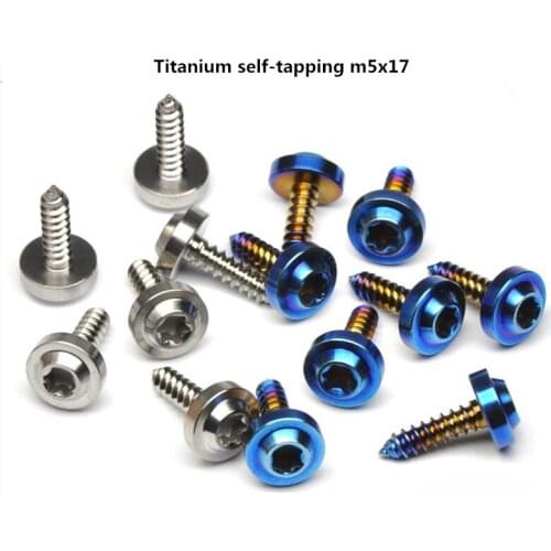 10pcs Vietnam Motorcycle Modified Titanium Screw Electric Bike die titanium Self-tapping screw m5x17