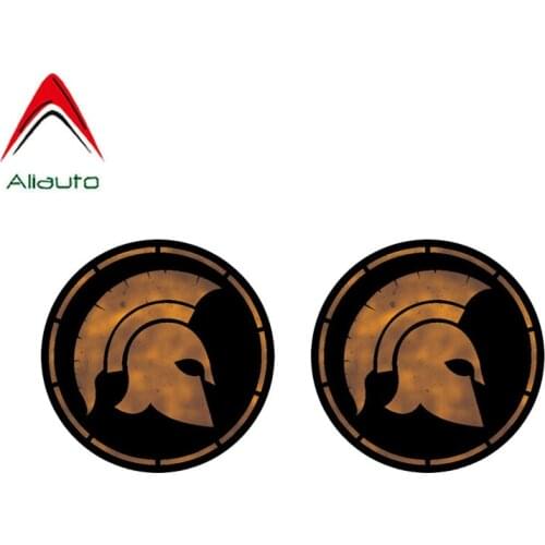 Aliauto 2 X Car Stickers Spartan Warrior Circle Reflective Accessories Vinyl Decal for Opel Nissan Kia Tiguan Infiniti ,8cm*8cm