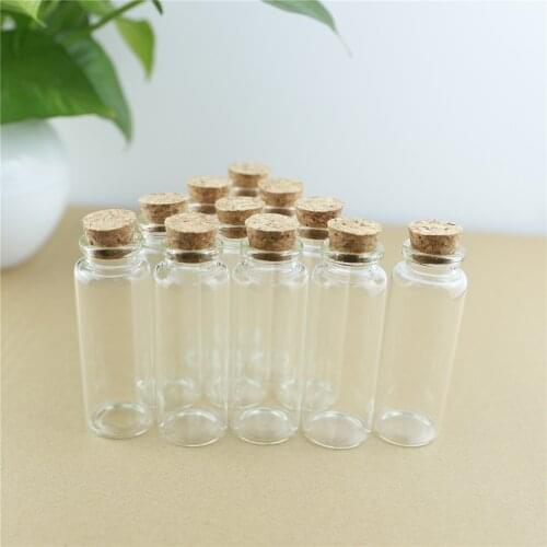 24pcs/Lot 40ml 30*80mm Glass Bottles Cork Crafts Jars Cork Stopper Mini Transparent Empty DIY Wishing Glass Bottles Gift