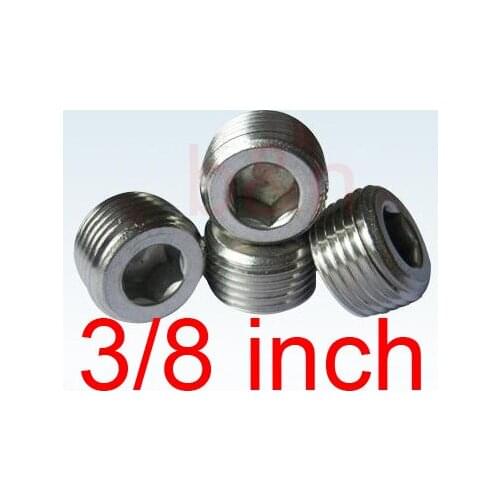 3/8'' Stainless steel hex plug ss 304 choke end cap pipe pressure oil dam plug screw