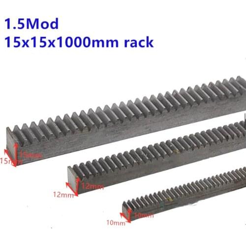 5pcs 1.5Mod 15x15x1000mm spur Gear rack right teeth Gear rack Precision cnc rack (straight teeth) Toothed rack
