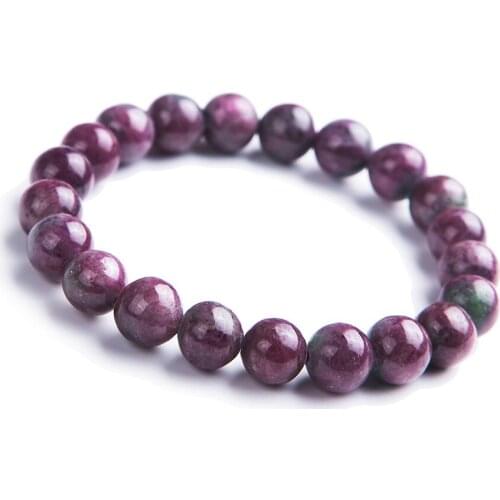 9mm Genuine Red Natural Stone Bracelet Gems Stretch Crystal Round Bead Bracelets For Women Lady