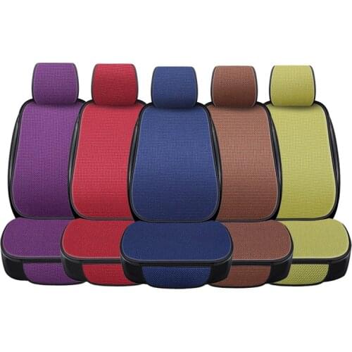 3D Mesh Linen Car Seat Cover Front Backrest Flax Protector Cushion Seat Protect Anti-slip Pad Ｍat Car Accessories 7 Colors