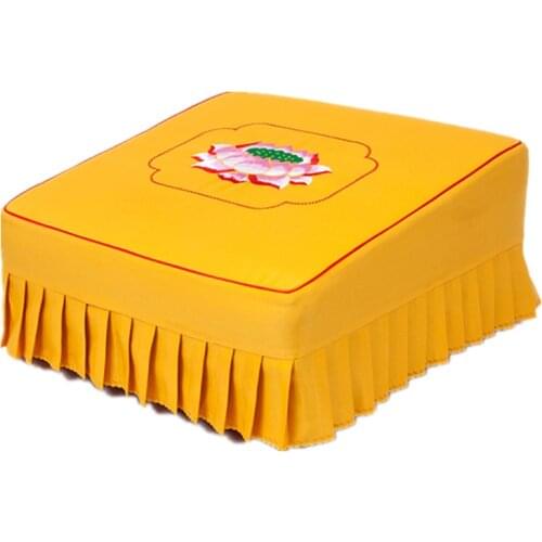 Good fabric lotus embroidery worship baddha cushion high-end satin placemat cover bless prayer cover Buddha supplies