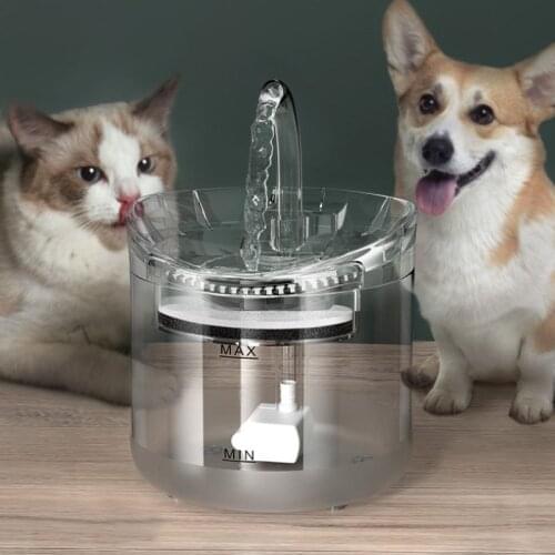 2L Pet water dispenser Automatic Water Fountain Charcoal Filter Drinker for Pet Drinking Fountain Smart induction start Fountain