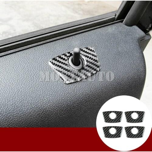 For Ford Explorer Carbon Fiber Car Door Lock Pin Trim Cover 2013-2018 4pcs Car Accessories Interior Car Decor Car Trim