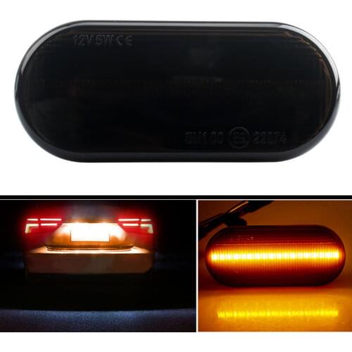 Smoked Lens Dynamic Amber LED Fender Marker Light Turn Signal for VW Lupo Polo Turn Signal Light Side Fender Marker Lamp