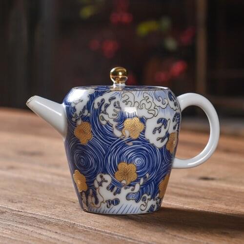 Enamel starry sky teapot single pot ceramic Japanese kungfu tea set household Jingdezhen teapot small