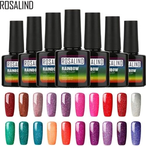 ROSALIND Gel Varnish Hybrid Nail Extension Polish for Set 10ML rainbow R01-29 semi-permanent UV Manicure for Nail Art Gel Polish