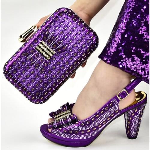 Italian shoes with matching bags women shoes and bag set in italy 10.5CM high heels shoes nigerian shoes and matching bag 688-19