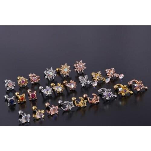 JINGLANG Fine Jewelry Minimalist Glitter Stainless Steel Stud Geometric For Piercing Earring For Teens Ear Cuffs Jewelry