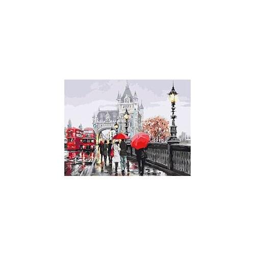 MaHuaf-X1148 Tower bridge London landscape painting by numbers drawing on canvas DIY Digital Home Decor For Living Room 40x50