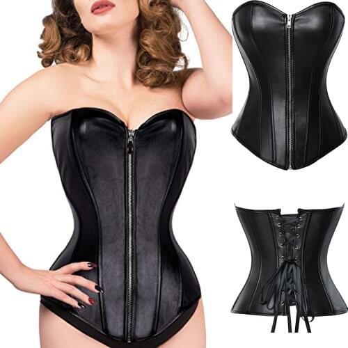 Womens Steel Boned Steampunk Tesla Underbust Corset Vest Waist Trainer Corsets Vest Overbust Body Shaper Slimming Shapewear