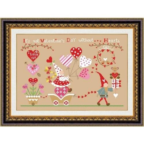 Valentines Day cross stitch kit aida fabric 18ct 14ct 11ct flaxen linen cotton silk thread embroidery kits DIY craft set
