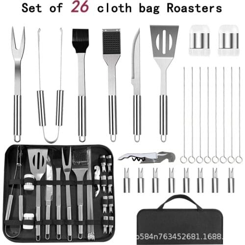 Stainless Steel Barbecue Tools Set spatula fork tongs brush skewers Grilling Utensil Camping BBQ Outdoor query accessories