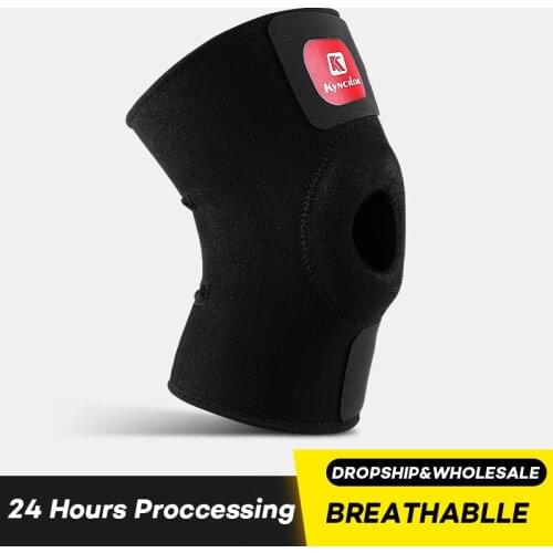 Arbot Elastic Knee Support Brace Kneepad Adjustable Patella Knee Pads Safety Guard Strap For Basketball Free Size Black Kneepad