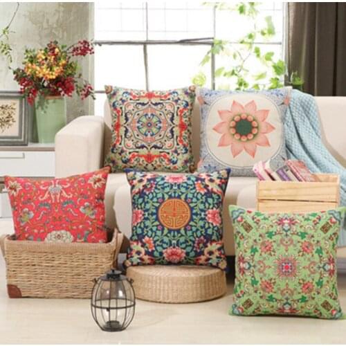 Boho Retro Pillow Case Abstract Geometric Decoration Throw Pillows Square Cushion Cover Home Decoration Bed Sofa Cushions Cover