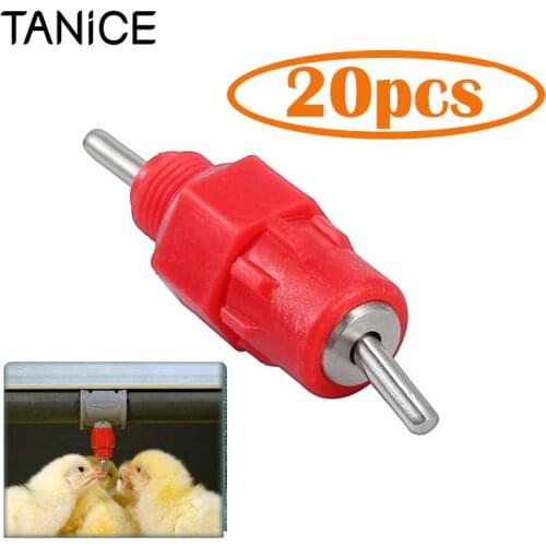 TANiCE 20 Pcs Chicken Water Nipple Drinkers 360 Degree Water Nipple Valves Auto Drinker Waterer Feeder Poultry Duck Bird