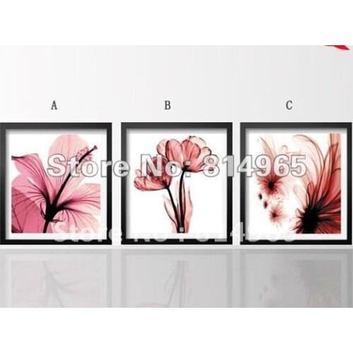 Embroidery Package 2 Sets (1 lot=2 Sets) Best Quality Luxurious New Classical Triptych Moonlight Pink Flowers Cross Stitch