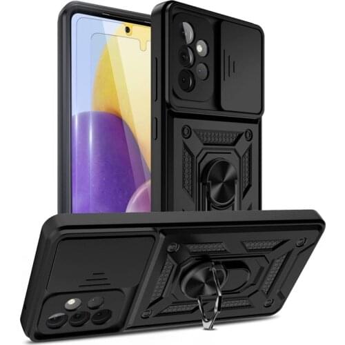 Shockproof Case For Samsung Galaxy S21 FE A52 A72 A32 A42 A21S A82 A02S A22 A71 Armor Magnetic Car Ring Holder Full Camera Cover