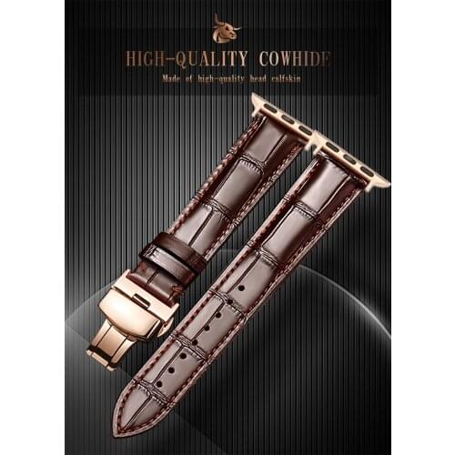 Genuine Leather Bands Compatible with Apple Watch Men Women Replacement Strap for iWatch Series 6 5 4 3 2 1