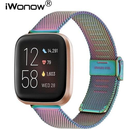 Milanese Watchband for Fitbit Versa 2 / Versa / Versa Lite / Special Edition Mesh Stainless Steel Watch Band Women Men Strap
