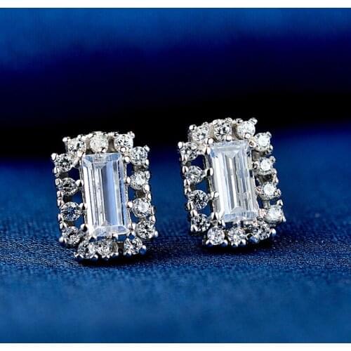 S925 Sterling Silver Stud Earrings for Women s925 Silver Zirconia Diamond Earrings Fine Jewelry for Wedding boucles d'oreilles