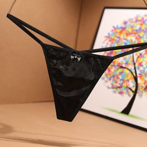 Low Rise Sexy Women Panties Lace Erotic Thongs Underwear G Strings And Thongs Mini Tback Micro Satin Panties
