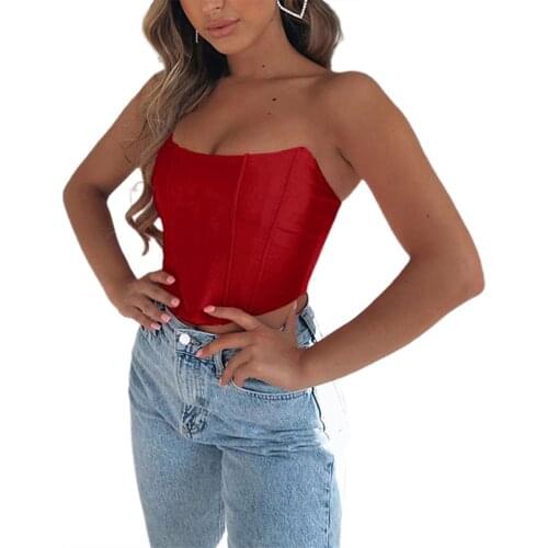 Sexy Bustiers Solid Off Shoulder Tube Tank Top Sleeveless Bralette Party Clubwear Push Up Strapless Corsets Wrap Chest