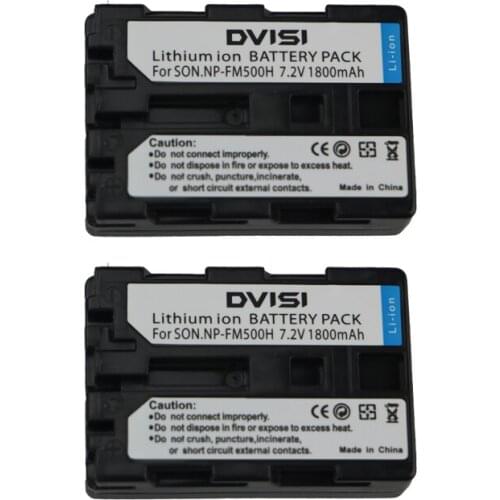 2Pcs/lot 7.2V 1.8Ah Replaceable Camera Battery NP-FM500H NPFM500H NP FM500H For Sony A57 A65 A77 A99 A350 A550 A580 A900 Camera