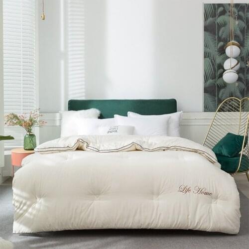 Four Seasons silk satin imitation cotton fabric embossed quilt/duvet insert soybean fiber fabric filling bedding