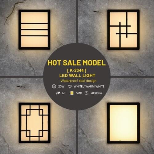 Fathion 20W Plastic Led Wall Lighting Waterproof Outdoor Indoor Porch LED Wall Lamp Energy-saving WW/WH Garden Led Outdoor Light