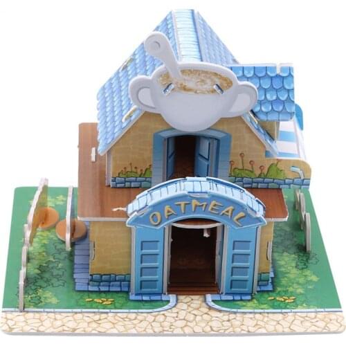 Creative Workshop Puzzles learning Education Toys for children 3D puzzle House Model Building wooden puzzle games For Kids