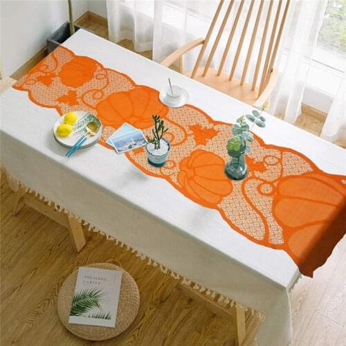 Pumpkin Lace Fireplace Cloth Pumpkin Maple Leaf Orange Spice Fall Thanksgiving Home Garden Decorative Supplies Drop Shipping