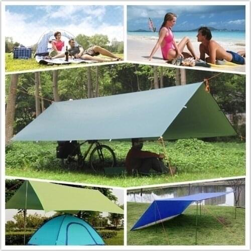Outdoor Tent Tarp Awning Sun Shade Rain Shelter Beach Camping Picnic Pad Moisture-proof Mat Survival Shelter Wind Break Rain Fly