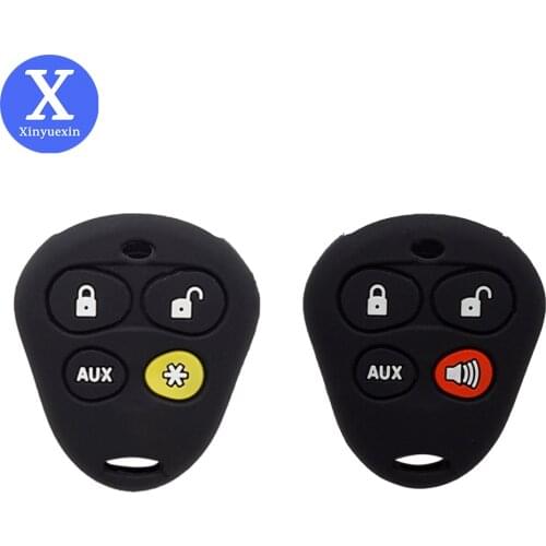 Xinyuexin New Silicone Car Key Case Cover for Viper Keyless Entry Remote 4 Buttons Car Accessories Auto Anti-theft Device