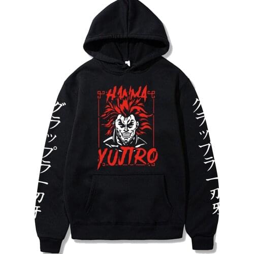 Japanese Anime Funny Baki the Grappler Hoodies 2021 Winter Japan Style Yujiro Hanma Pullover Streetwear for Women/men