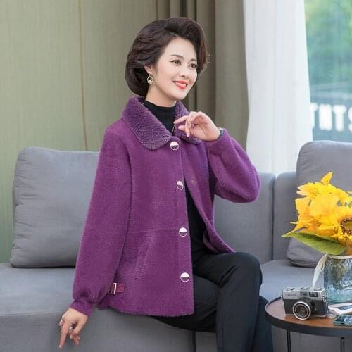 Women 2021 Autumn Winter Imitation Mink Cashmere Coat Female Cardigan Knit Thicken Loose Casual Sweater Jacket Wool Outwear