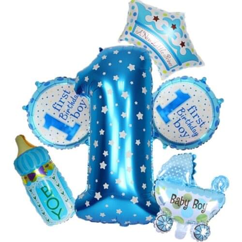 1fist Birthday Balloons Set Party Foil Helium Balloon for Baby Shower Boy Girl First Birthday Decoration Globo Party Supplies