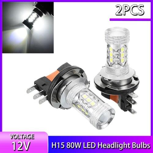 1 Pair H15 LED Car Headlight Bulbs HID 12V Super Bright White 6000K Headlight Car Light Source Fit All Cars