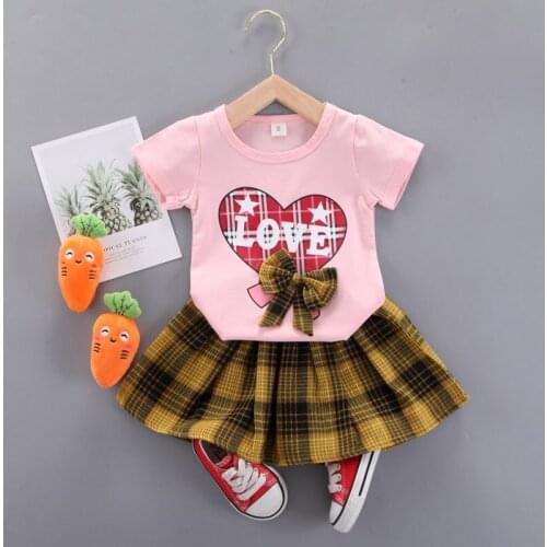 2pcs Sets Newborn Baby Girls Clothes Set Summer Cartoon Print Cotton T-shirt+Pants Infant 6m-3y Clothing Toddler Childrens Wear