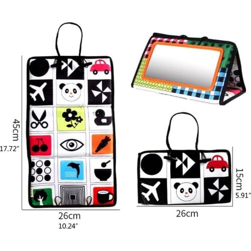 40JC Baby Rear Facing Mirror Cloth Book Car Back Seat Rearview Mirror Car Safety Kids Monitor Hanging Pendant Toys