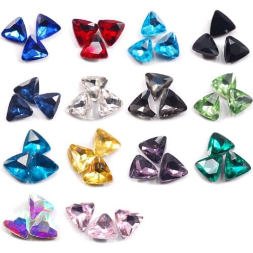 Sewing Accessories 6-23MM The Shape Of Triangular Point Back Rhinestones Crystal Glass Gems For Clothes Bag Headwear