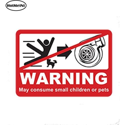 HotMeiNi 13x9.1cm Car Styling TURBO WARNING Decal Car Sticker Decal Humour Funny Novelty Waterproof Bumper Doors Accessories
